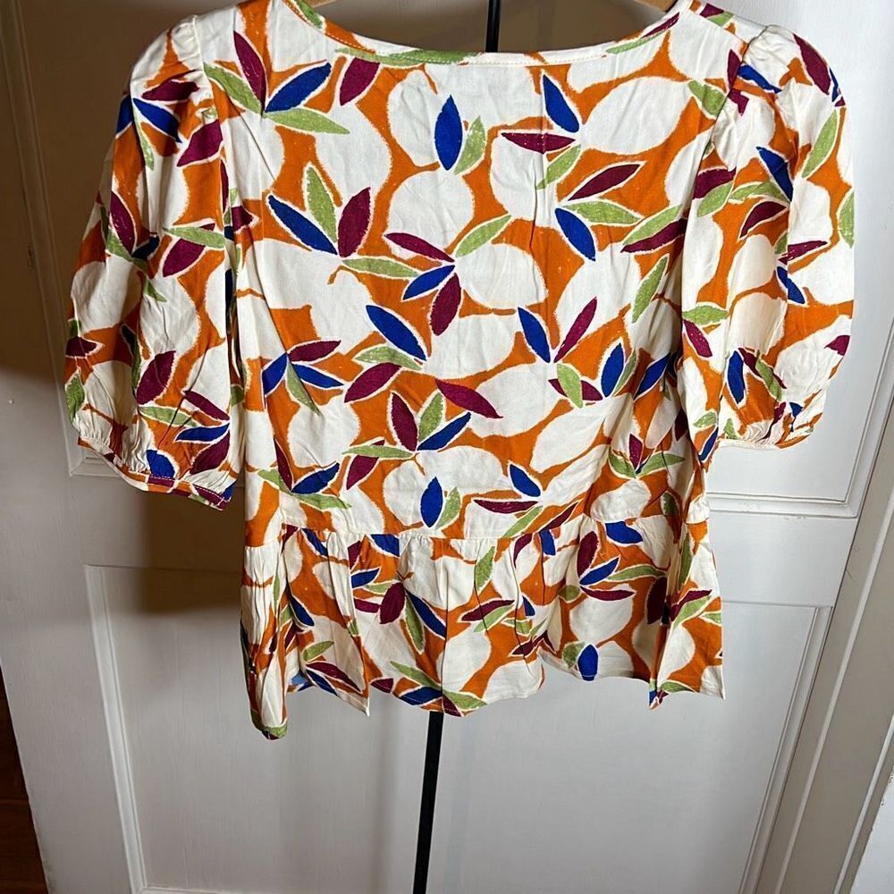 Compania Fantastica Women's Fruit Print Ruffled Top Orange Size Small Nwt - Picture 6 of 6